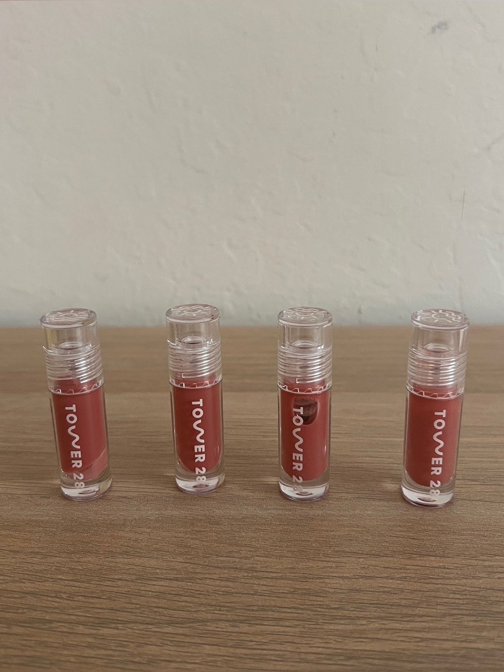 Tower 28 ShineOn Milky Lip Oil Jelly Pistachio Mini Sample Set of 4